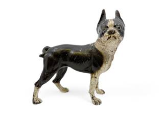 ANTIQUE BOSTON TERRIER CAST IRON DOOR STOP