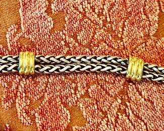 David Yurman Sterling 18k wheat bracelet