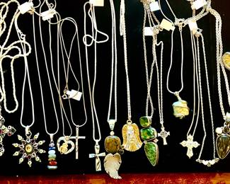 Nice selection of Sterling, gemstones. 