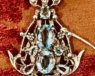 Sterling topaz brooch