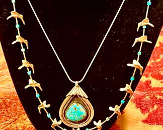 Sterling fetish and turquoise. Lots of great jewelry for your Valentine!