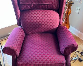 Twin Matching Cranberry Arm Chairs
