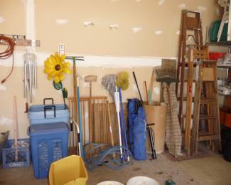 ladders / cleaners / Tools =in the garage 