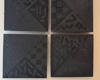 Clay Wall, Smoke Fired Wall Tiles by Nell Devitt (4 / 15-1/2"W x 15-1/2"L x 2"D)