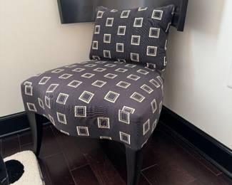 Donghia Curved Back Upholstered Side Chair w/ Pillow