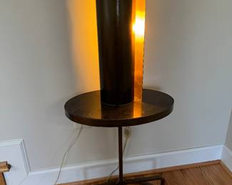 Uttermost Metal Based Oval Granite Top Side Table (12-1/2"W x 18-1/2"D x 24-1-1/2"H) with Kravet Diez Table Lamp