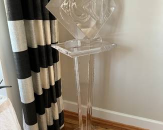 Lucite Square Sculpture by Shlomi Haziza with Lucite Pedestal by Shlomi Haziza(16"W x 12"D x 36"H)