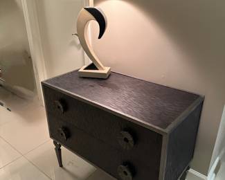 Global Views Bedroom Artisan 2 Drawer Chest (36"W x 19"D x 29"H) & Artmax Table Lamp
