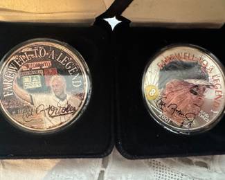 2001 Farewell to a Legend Cal Ripken Junior ASE $1 Silver BU Coins with COA