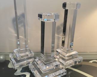 Riedel 3-piece Lucite Candle Holders