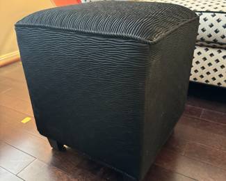 Upholstered Black Square Ottoman (17"D x 17"W x 19"H)(5 available)