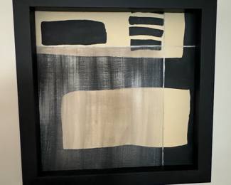 Framed Kinder & Harris "NM Small Conclusion III" abstract painting 
