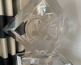 Lucite Square Sculpture by Shlomi Haziza with Lucite Pedestal by Shlomi Haziza(16"W x 12"D x 36"H)