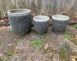 Stacked Slate Concrete Planters