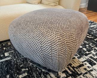 Moss Studio / Moss Home Park Pouf Ottoman with Acrylic Base (24"W x 24"D x 18"H)