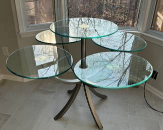 DIA Circle of Life Steel & Glass Dining Table (29-1/2"H x 46-1/2"W x 44-1/2"D)