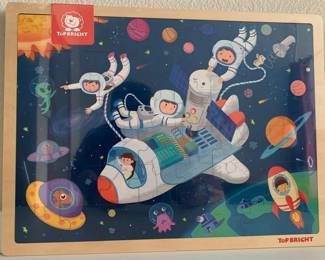 SPACE CRAFT PUZZLE: STURDY WOODEN PUZZLE FOR KIDS: Top bright jigsaw puzzles for kids ages 4-8 come with 48 piece puzzles, these 48 piece puzzles sit in a sturdy wooden tray for easy transport and storage. These 48 piece puzzles are made of high quality wood, each part is thick and solid, durable enough for toddlers to use over and over again