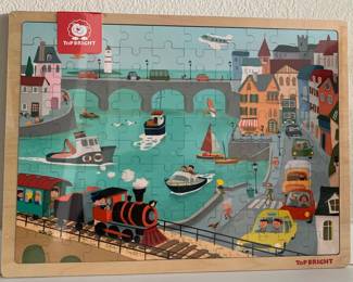 CITY PUZZLE: STURDY WOODEN PUZZLE FOR KIDS: Top bright jigsaw puzzles for kids ages 4-8 come with 100 piece puzzles, these 100 piece puzzles sit in a sturdy wooden tray for easy transport and storage. These 100 piece puzzles are made of high quality wood, each part is thick and solid, durable enough for your 5 year old kids to use over and over again