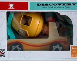 MIXER TRUCK: 360 Degree Spin - The dump truck toy for 1- 2 year old boy or girl is able to be spun manually to emulate a real-life concrete mixer toy truck. . Then unloaded the wooden blocks out. It's a baby's fine motor skills toys and promote hand-eye coordination.