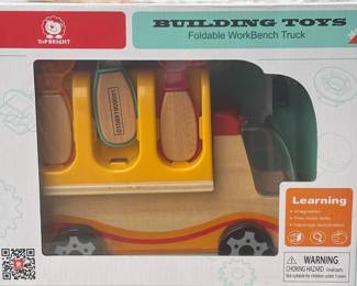 FOLDABLE WORK BENCH TRUCK: LYL PROJECT MANAGER: This toddler tool set comes with a sturdy string which allows to be used as a pull-along-toy. It’s also a construction toolbox play set for building imaginations, and a toy truck you can take to playdates at a friend’s house or to a park. Its bright colors and gadgets encourage sensory stimulation.The activity truck as a built-in storage component for all of the accessories it comes with, perfect for tight living spaces.