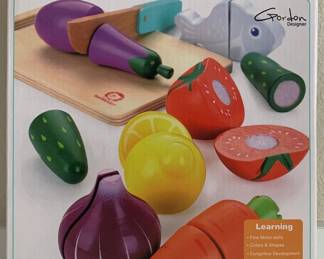 WOODEN CUTTING FOOD: IDEAL FOOD PRETEND PLAY: Can be used as educational toys for shape matching, counting and concepts of reconstruction. Comes with a wooeden kitchen knife and cutting board. All the food look realistic with details on the intercept faces. The cutting progress through velcro feels realistic and sounds realistic.