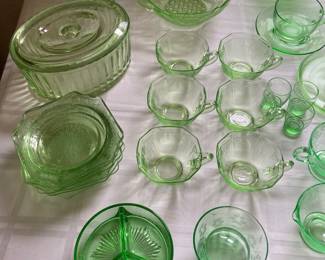 Green depression glass