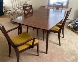 Mid-century Modern dining room table with 6 chairs by Blowing Rock Furniture