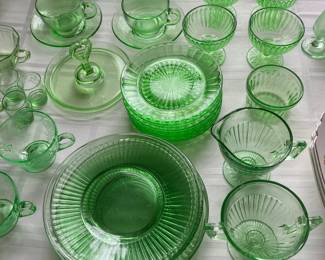 Green depression glass