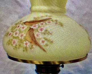 Fenton hummingbird lamp