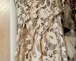 Antique crocheted wedding gown