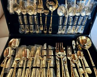 gold-tone flatware