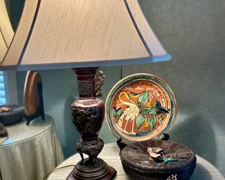 antique bronze lamp