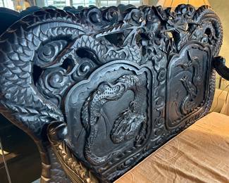 Antique hand carved settee