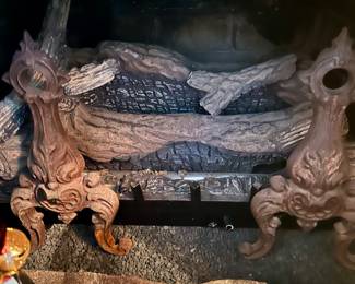antique cast iron andirons