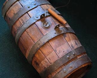 Antique Wood Barrel w/ Handle