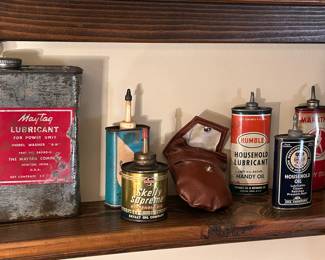 Maytag Lubricant | Skelly Supreme Household Oil | Humble Handy Oil | Marathon Handy Oil | M-F-A Oil Can