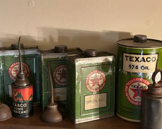 Texaco Home Lubricant Cans | Texaco Spica Oil Cans | Vintage Oiler Can | Texaco 574 Oil Can