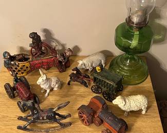 Vintage Toys, Decor and Oil Lamp
