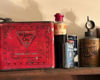 DeLaval Oil Can | Maytag Household Oil | Texaco Drill Lubricant | Fiebing Neatsfoot Oil Can