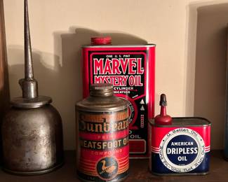 Vintage Braimes Oil Can | Antique Sunbeam Neatsfoot Oil | Marvel Mystery Oil Can | American Dripless Oil Tin