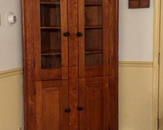Antique Rustic Corner Cabinet
