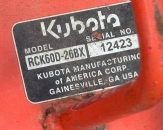 Kubota Easy-Over Mower Deck (Located in the barn)
At our clients request this item will not be 50% on Sunday if it does not sell on Saturday!