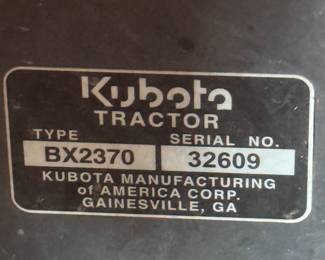 Kubota BX2370 Tractor with 991 Hours of Use.
At our clients request this item will not be 50% on Sunday if it does not sell on Saturday!