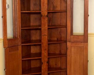Antique Rustic Corner Cabinet