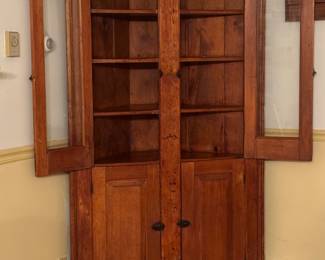 Antique Rustic Corner Cabinet