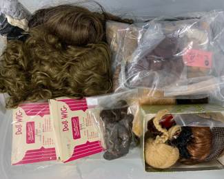 Assorted Doll wigs. Old and New