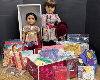 American Girl Dolls and their Accessories. 