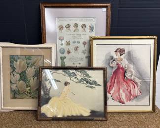 Antique and Vintage Framed Art.