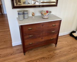 ANTIQUE MARBLE TOP CHEST