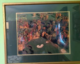 Golf course photo framed